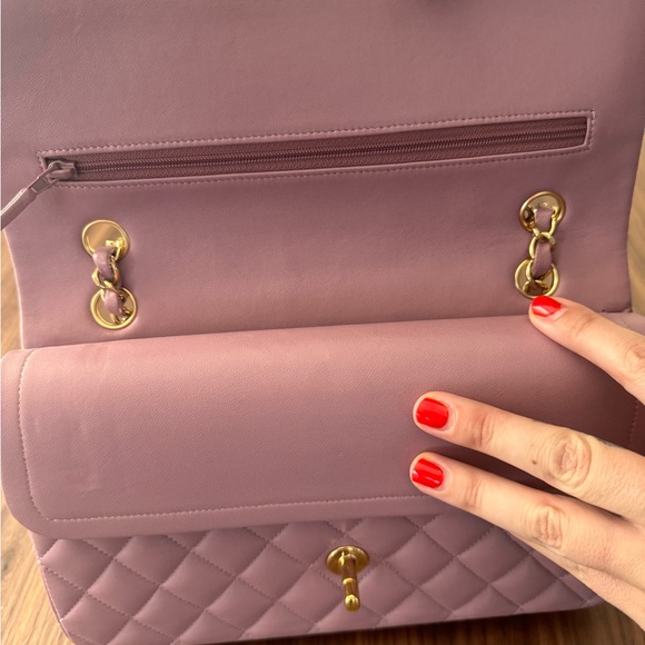 CHANEL Lambskin Quilted Medium Double Flap in Pink/Lilac - Picture 14 of 15